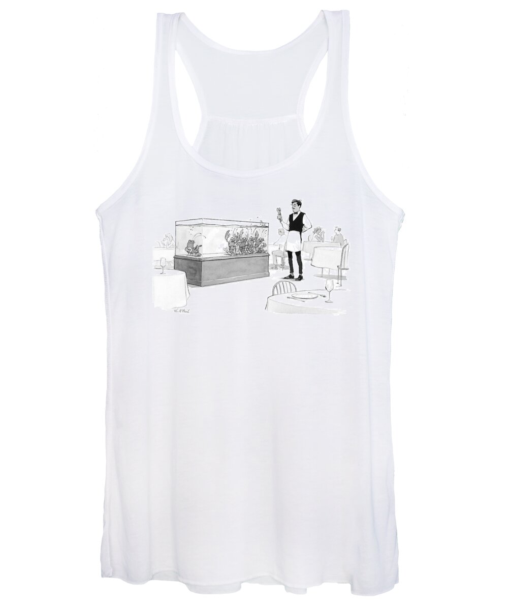 Captionless Women's Tank Top featuring the drawing New Yorker December 20, 2021 by Will McPhail
