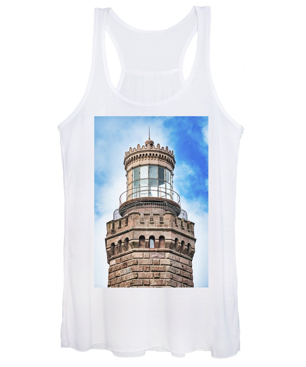 Lighthouse Women's Tank Top featuring the photograph North Tower Of Twin Lighthouses by Gary Slawsky