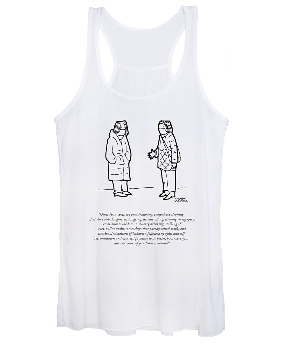  Pandemic Women's Tank Top featuring the drawing Obsessive Bread Making by Shannon Wheeler