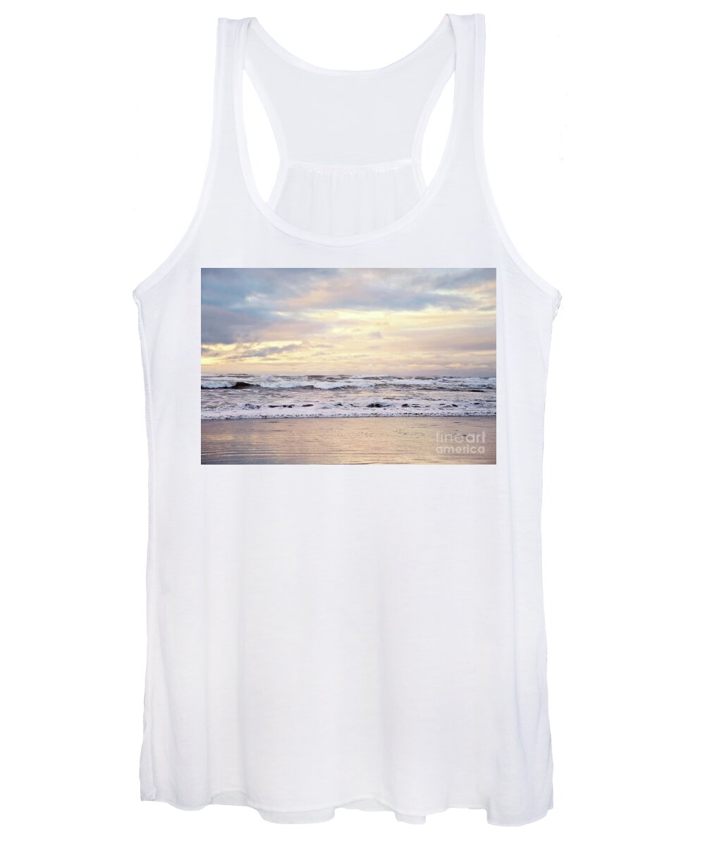 Beach Women's Tank Top featuring the photograph Ocean Sunset by Sylvia Cook