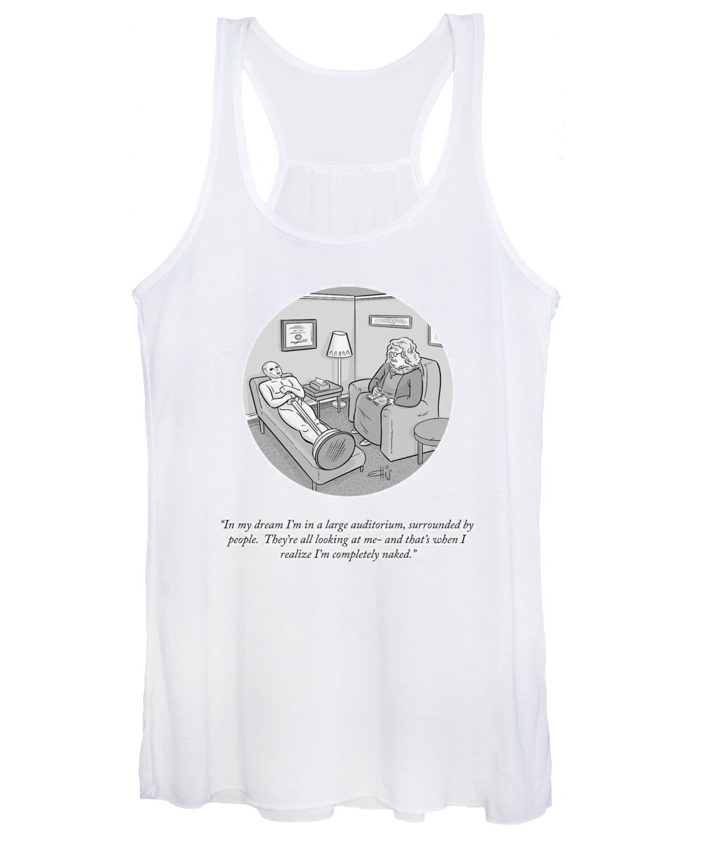In My Dream I'm In A Large Auditorium Women's Tank Top featuring the drawing Oscar Dream by Ellis Rosen