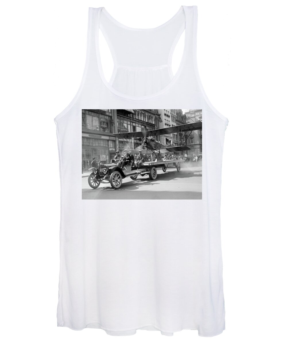 Parade Women's Tank Top featuring the photograph Parade Truck and Biplane by DK Digital
