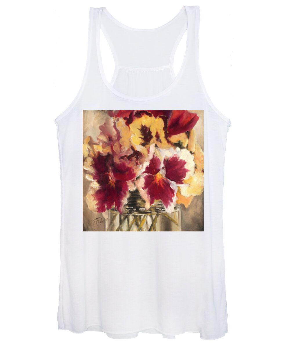 Flowers Women's Tank Top featuring the painting Pensee by Roxanne Dyer