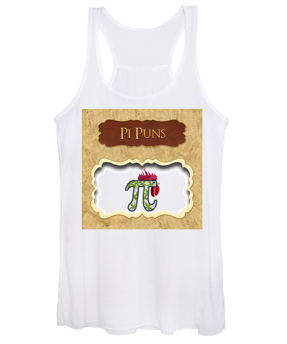 Pi Puns Women's Tank Top featuring the digital art Pi Puns Button by Mike Savad