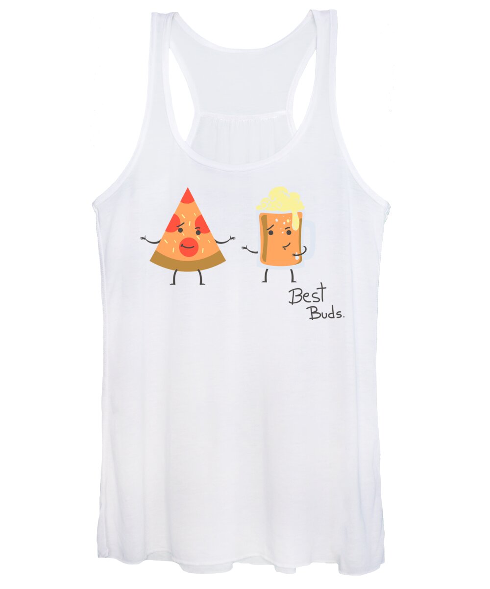 Best Friends Forever Women's Tank Top featuring the digital art Pizza and Beer Best Buds Funny BFF by Jacob Zelazny