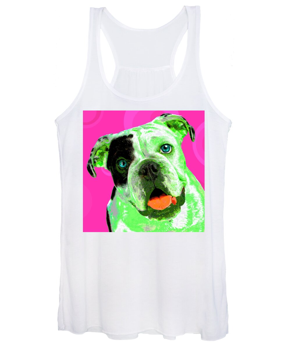 Dogs Women's Tank Top featuring the photograph PopART Bulldog Puppy by Renee Spade Photography