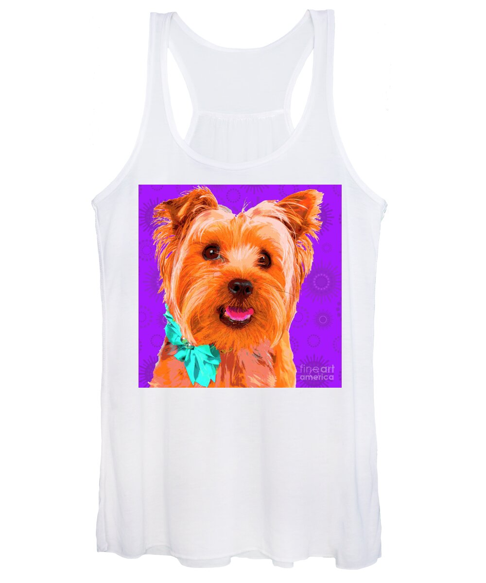 Dogs Women's Tank Top featuring the photograph PopART Yorkie by Renee Spade Photography