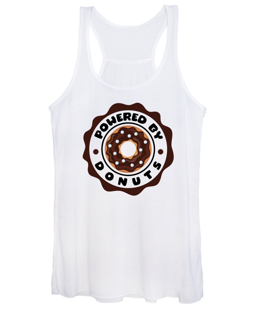 Donut Women's Tank Top featuring the digital art Powered by Donuts Donut by Toms Tee Store