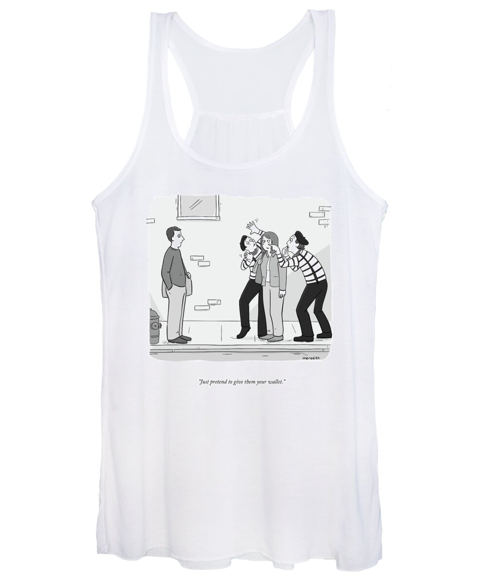 Cctk Women's Tank Top featuring the drawing Pretend To Give Them Your Wallet by Meredith Southard