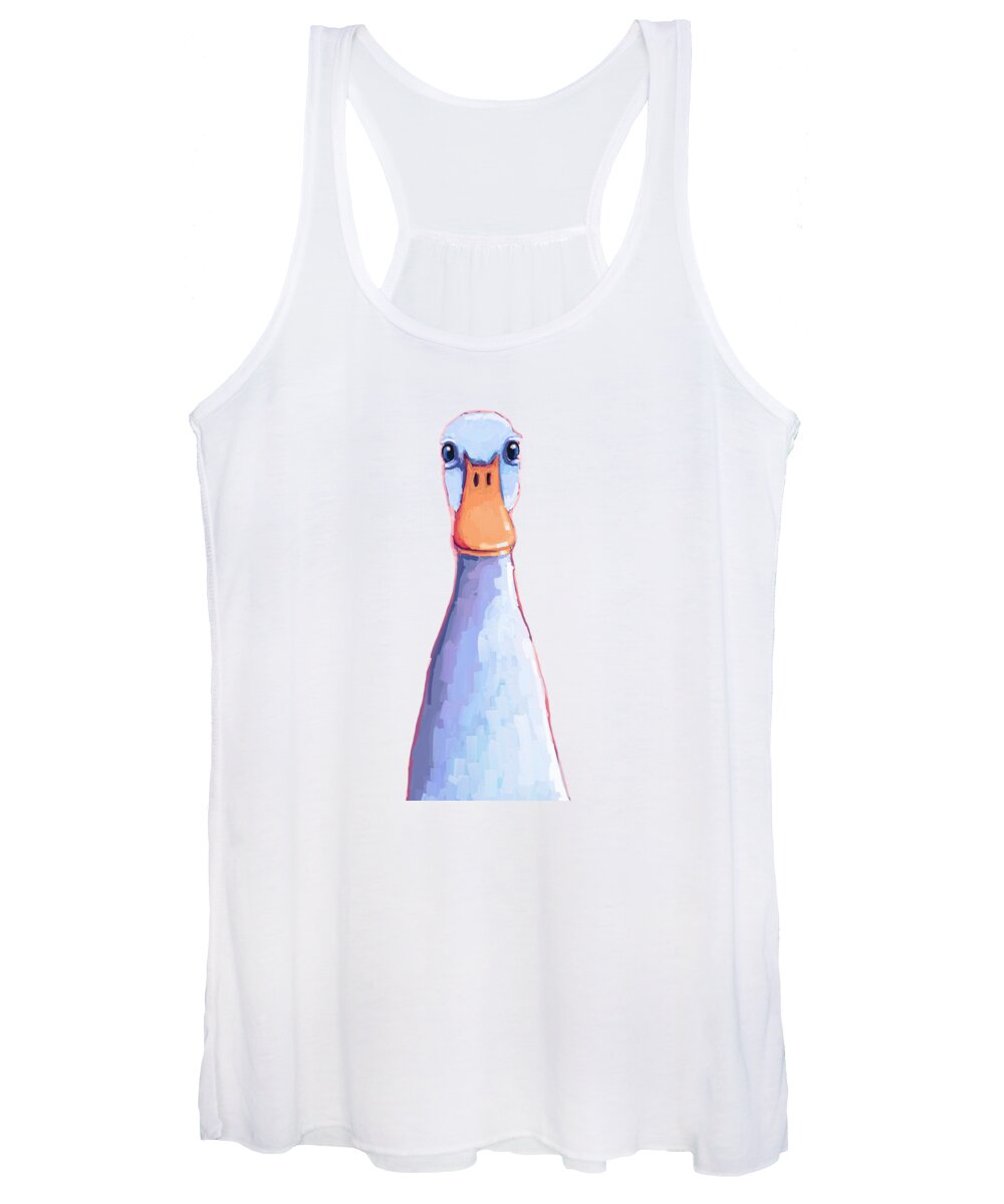 Duck Women's Tank Top featuring the painting Pretty Duck by Lucia Stewart