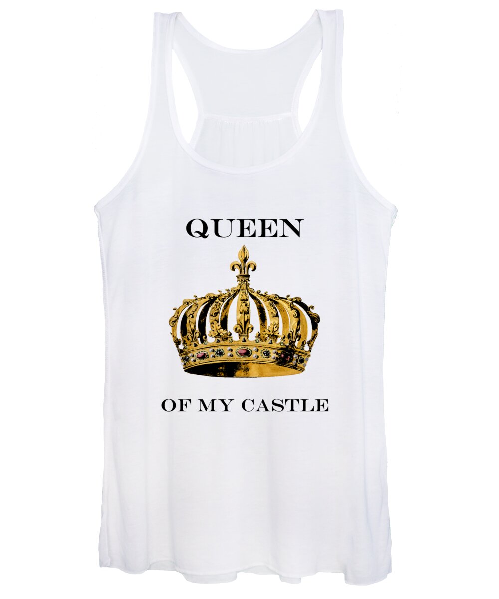 Queen Women's Tank Top featuring the digital art Queen of my castle illustration by Madame Memento