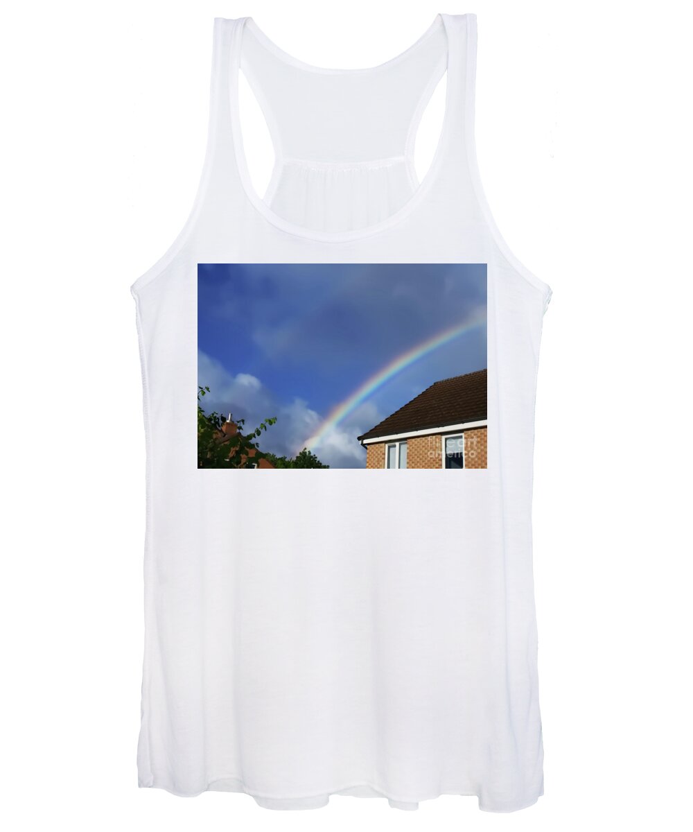 Rainbow Women's Tank Top featuring the photograph Rainbow over Middleton by Pics By Tony