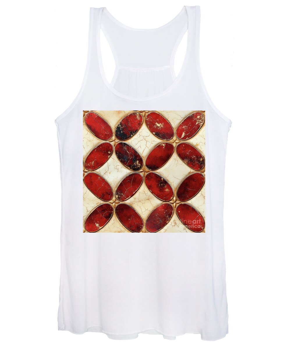 Abstract Women's Tank Top featuring the painting Red Carmine Collection 3 by Tina LeCour