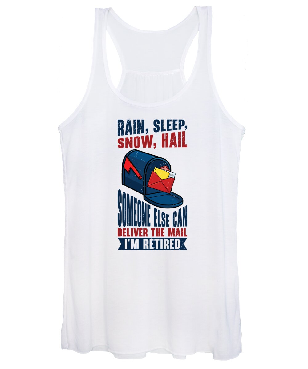 Retired Postal Worker Women's Tank Top featuring the digital art Retired Postman Mail Delivery Mailman by Toms Tee Store