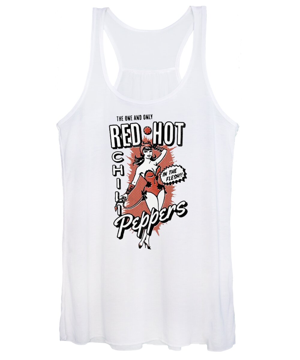 Red Hot Chili Peppers Women's Tank Top featuring the digital art Retro One Red Hot Flesh Gift by Notorious Artist