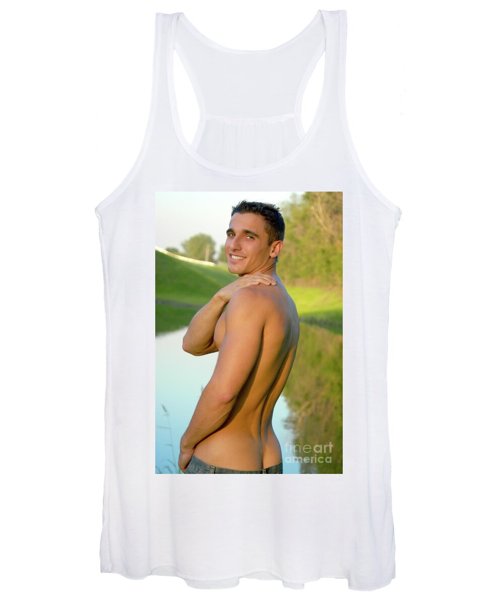 Young Women's Tank Top featuring the photograph Ricky Ready for a Swim by Gunther Allen