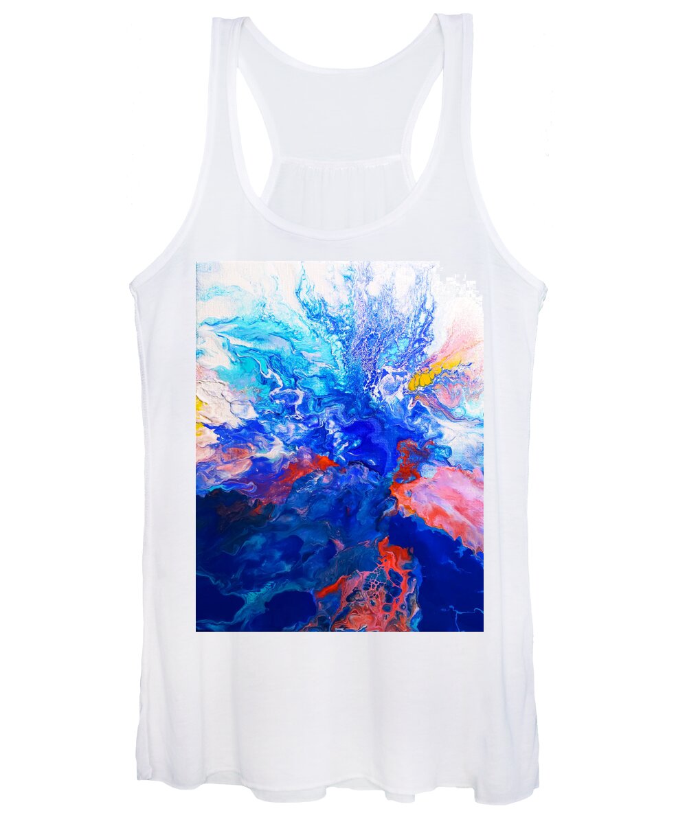 Abstract Women's Tank Top featuring the painting Rising Sea by Christine Bolden
