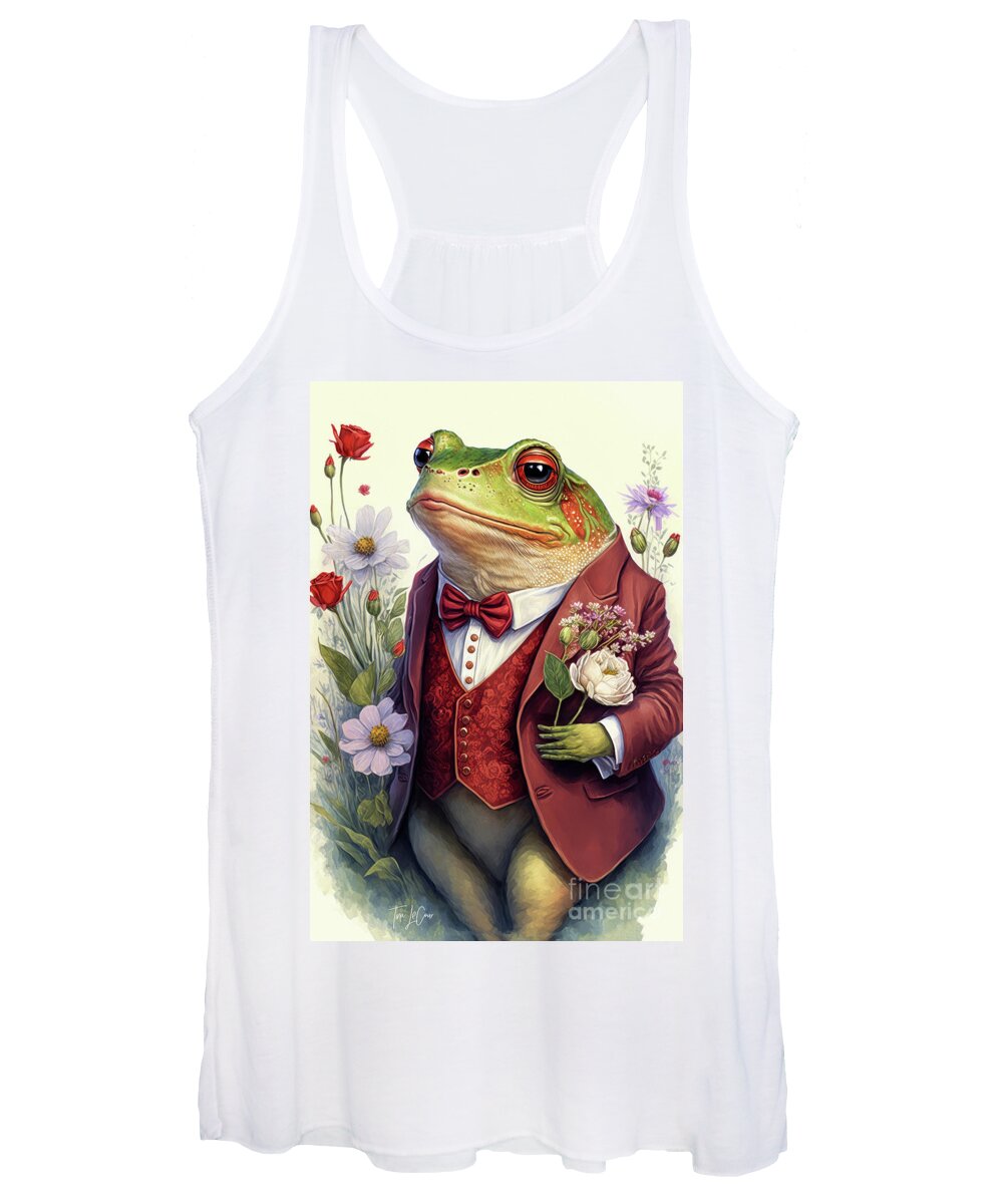 Frogs Women's Tank Top featuring the painting Romeo The Bullfrog by Tina LeCour