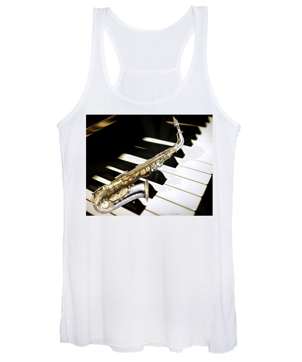 Saxaphone Women's Tank Top featuring the digital art Sax Soul by Norman Brule