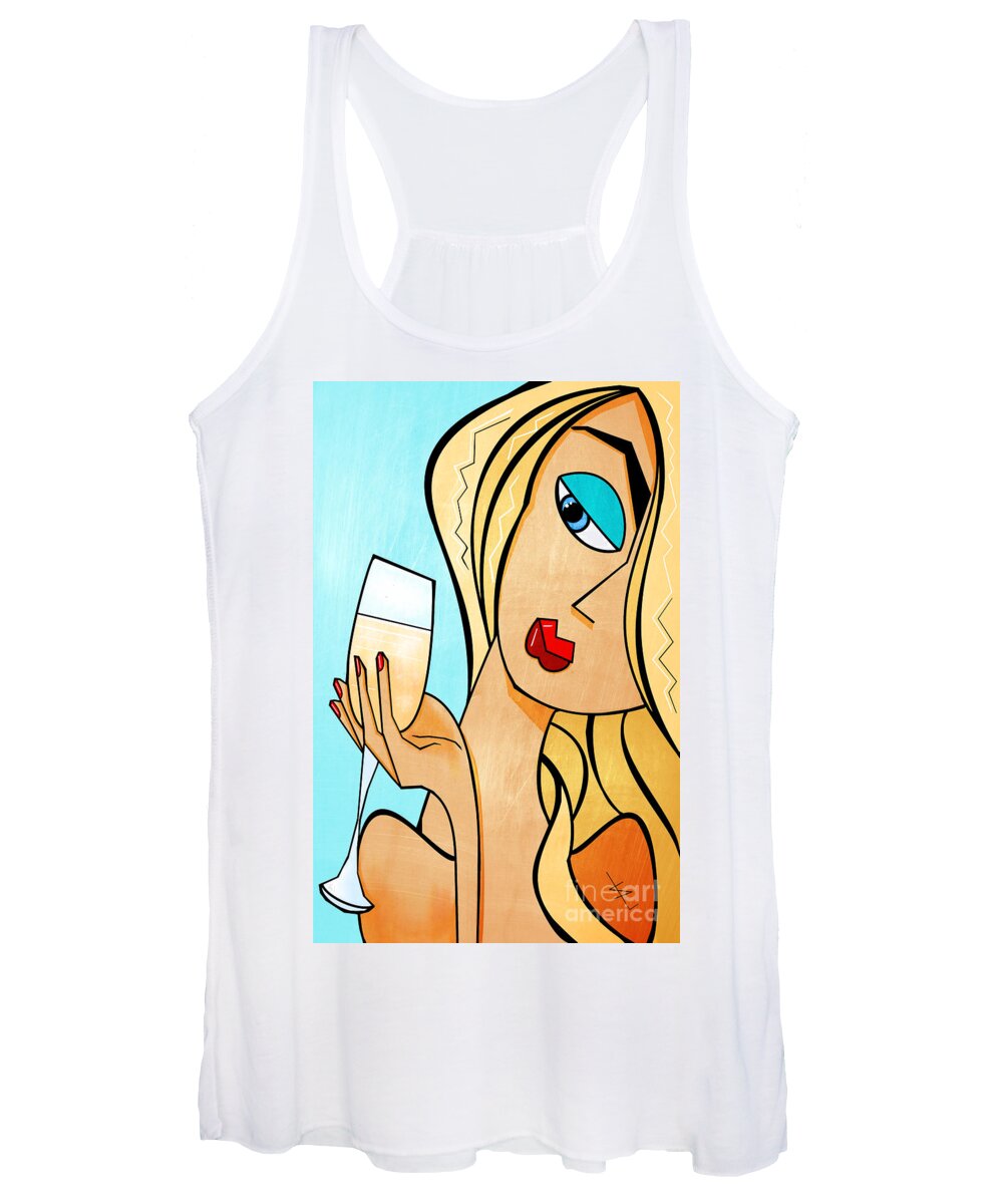Chardonnay Women's Tank Top featuring the mixed media Self portrait by Sannel Larson
