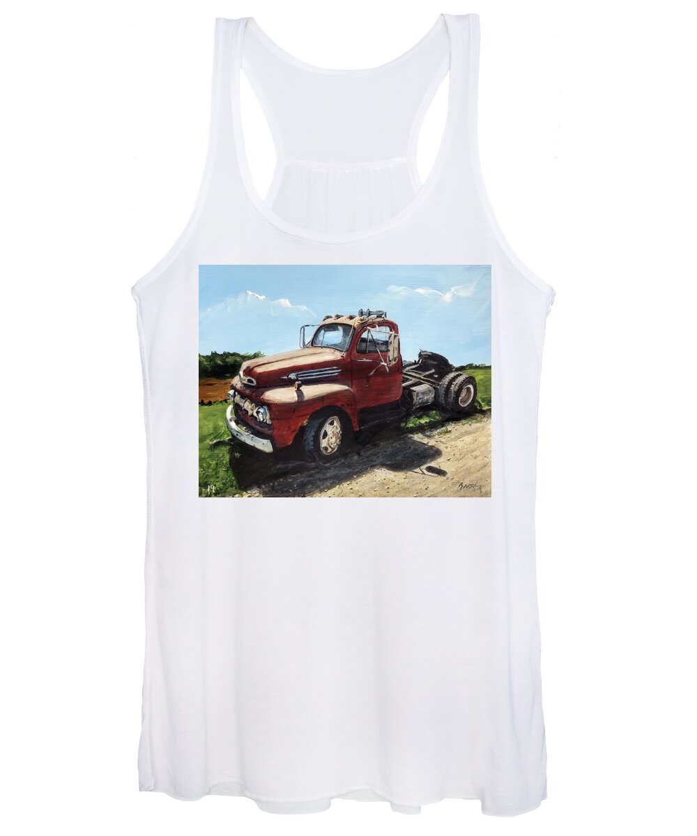 Ford Truck Women's Tank Top featuring the painting Semi-Retired by William Brody