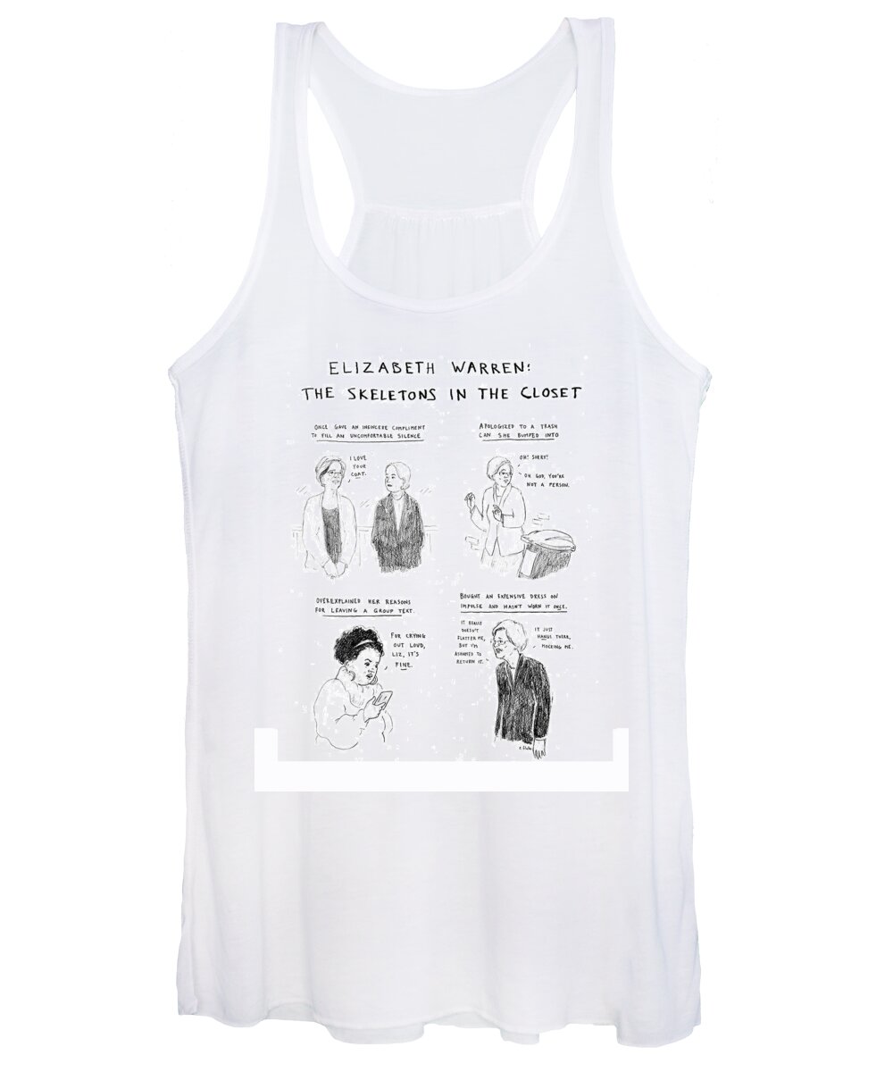 Captionless Women's Tank Top featuring the drawing Skeletons in the Closet by Emily Flake