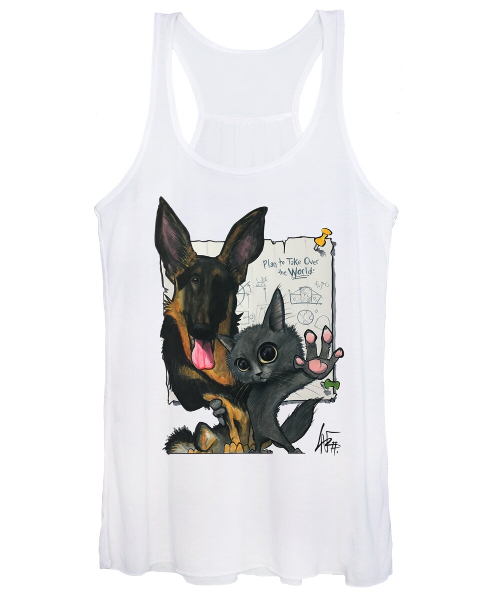 Dog Women's Tank Top featuring the drawing Smith 4231 by Canine Caricatures By John LaFree