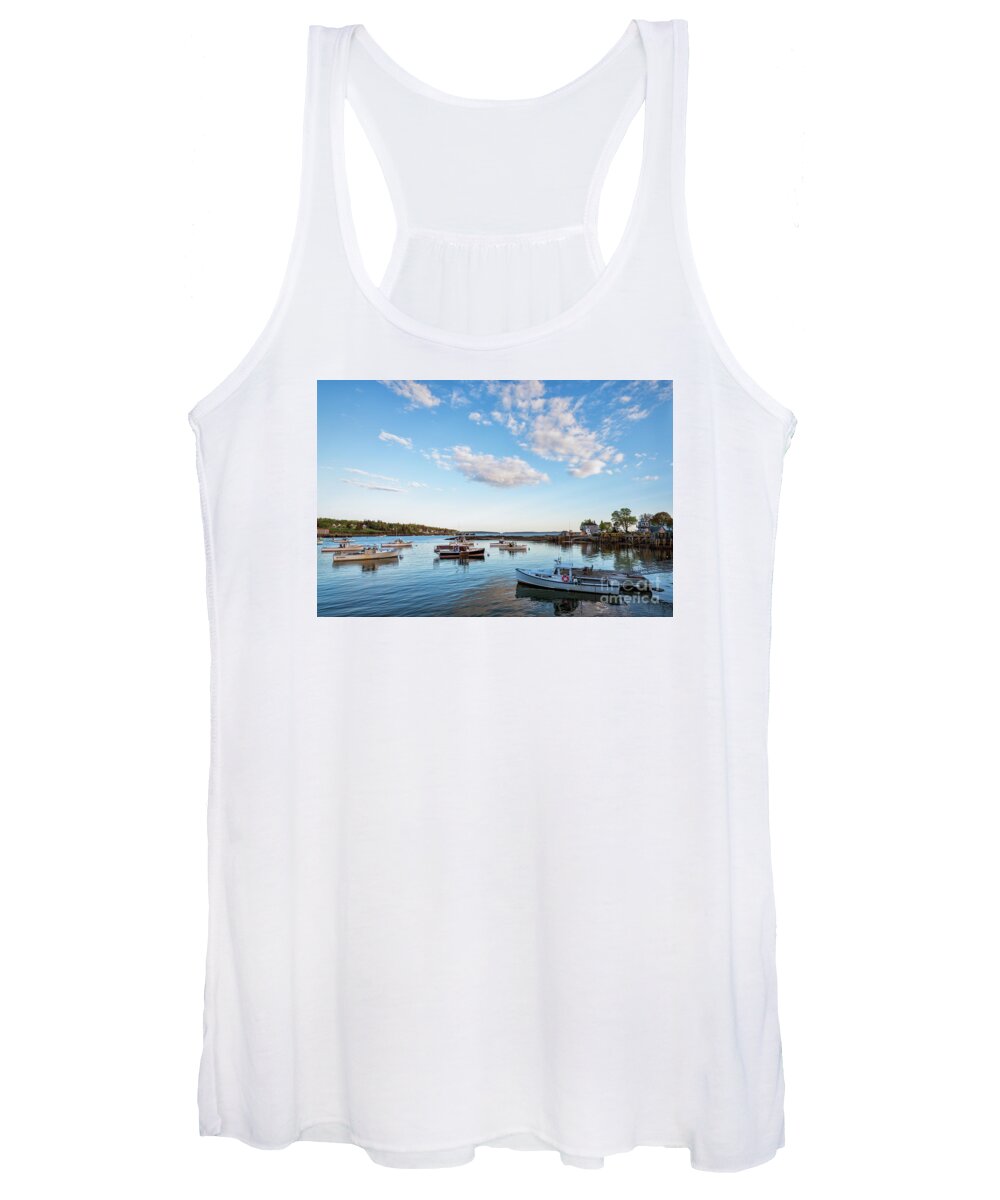 Harbor Women's Tank Top featuring the photograph Harbor in Maine by Lorraine Cosgrove