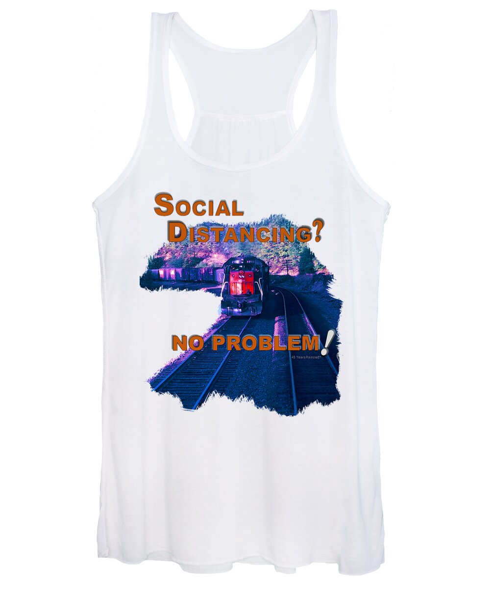 Railroad Women's Tank Top featuring the photograph Social Distancing by John and Sheri Cockrell