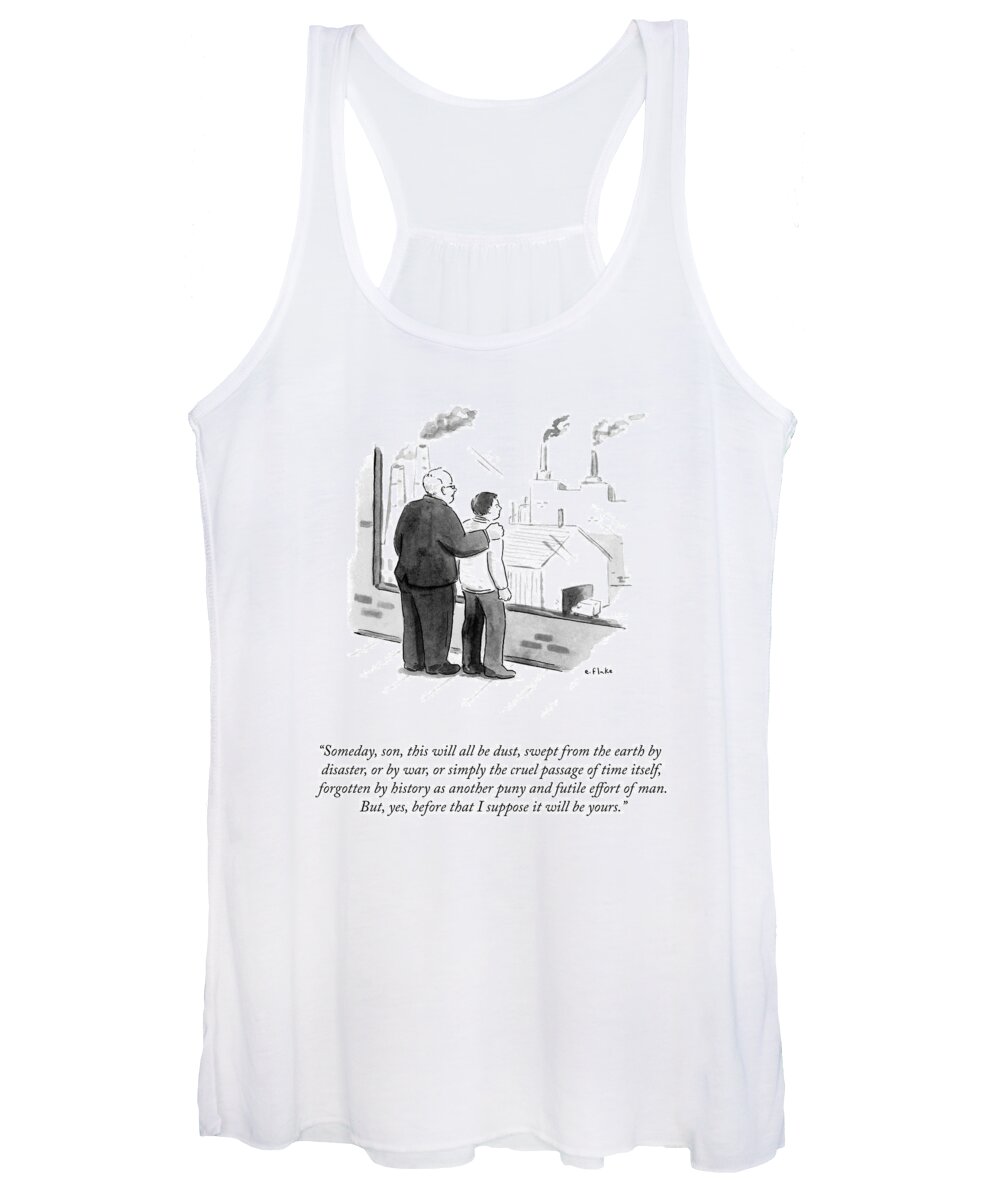 Someday Women's Tank Top featuring the drawing Someday This Will All Be Dust by Emily Flake