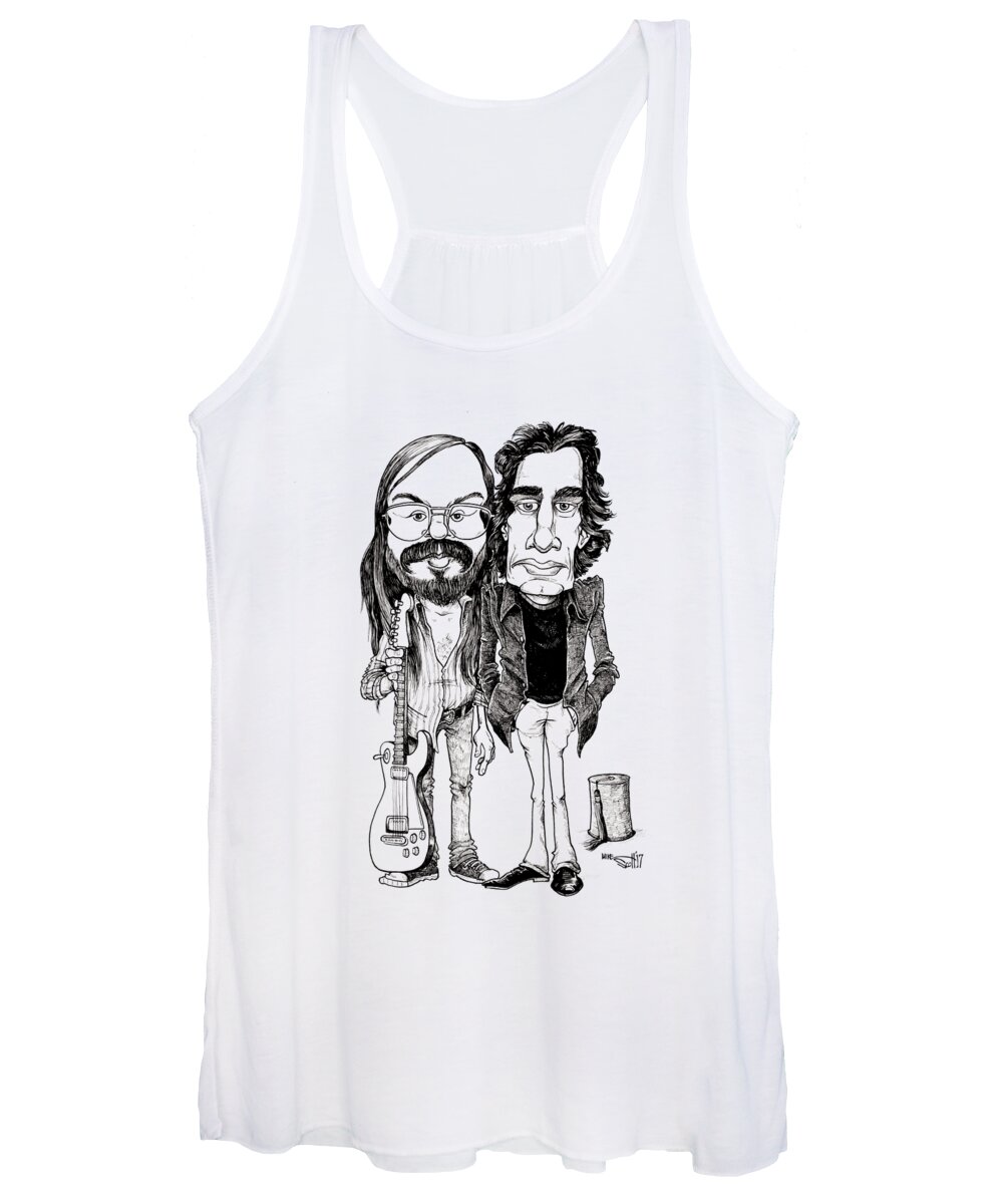 Caricature Women's Tank Top featuring the drawing Steely Dan by Mike Scott