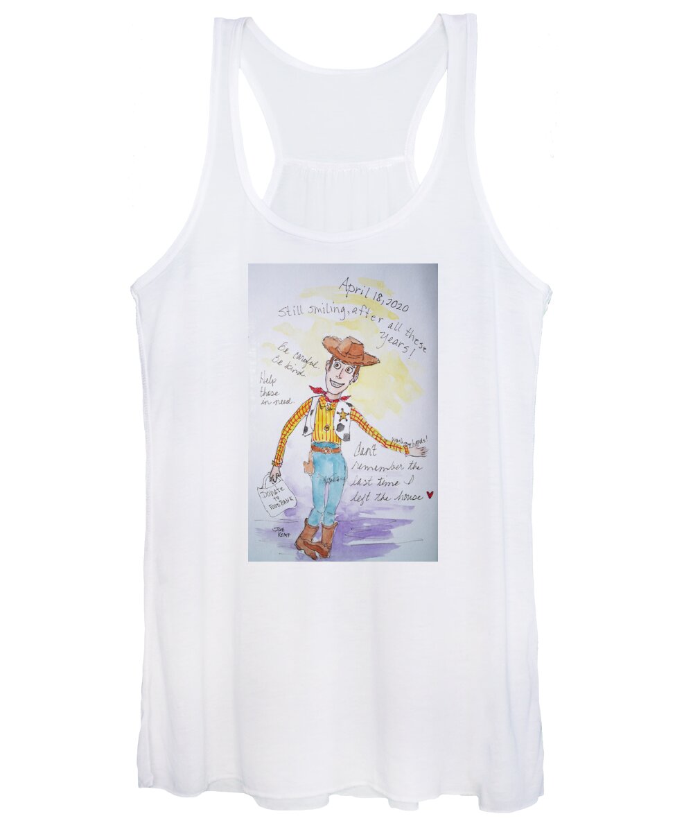 Whimsical Women's Tank Top featuring the painting Still Smiling by Sue Kemp