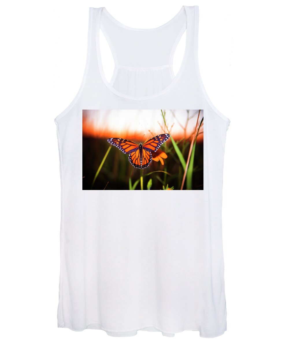  Women's Tank Top featuring the photograph Sunbathing Monarch by Nicole Engstrom