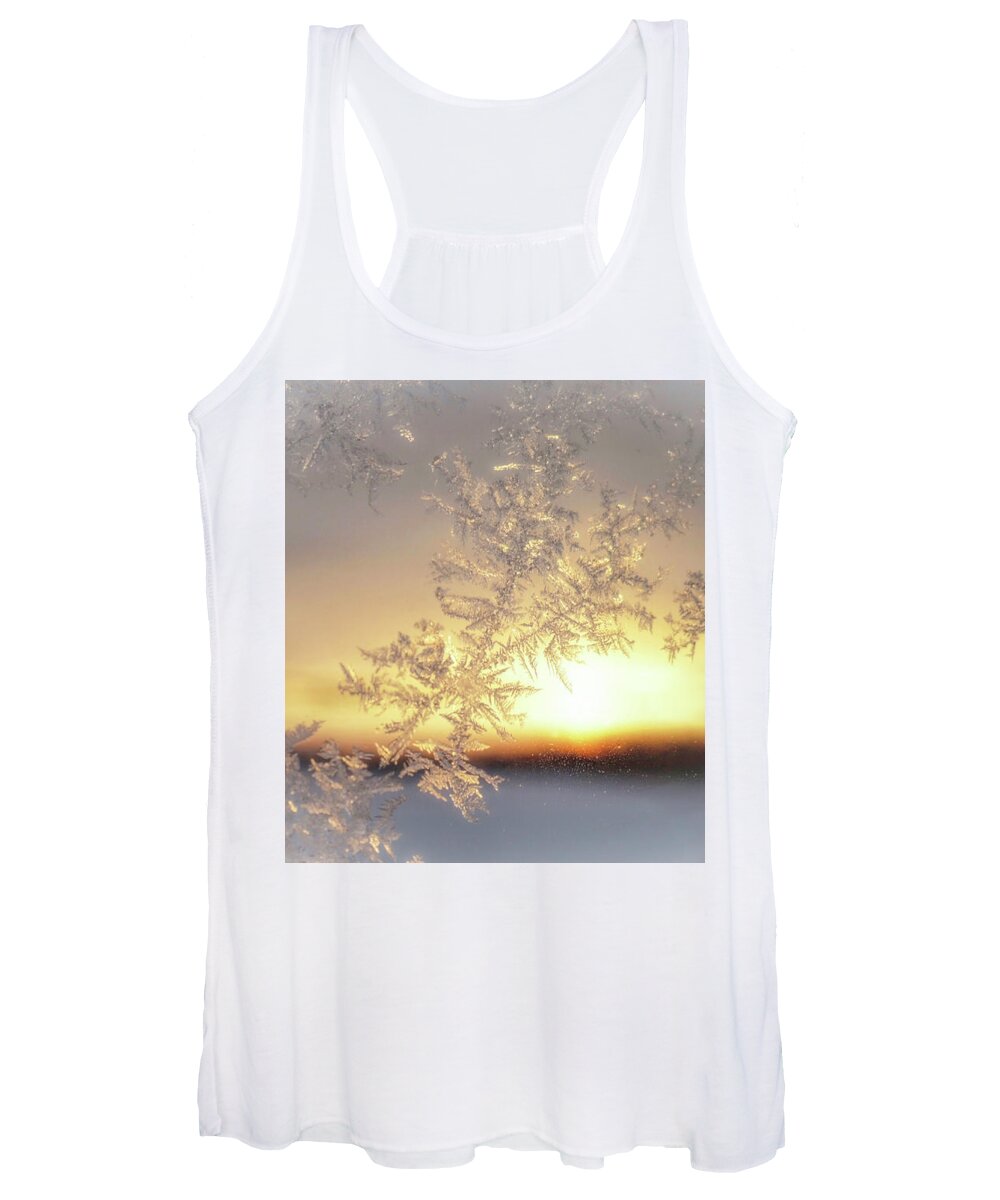 Sunrise Women's Tank Top featuring the photograph Sunrise and Frost by Susan Hope Finley