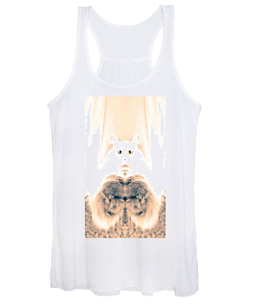 Abstract Women's Tank Top featuring the photograph Talk to the Paws by Judy Kennedy