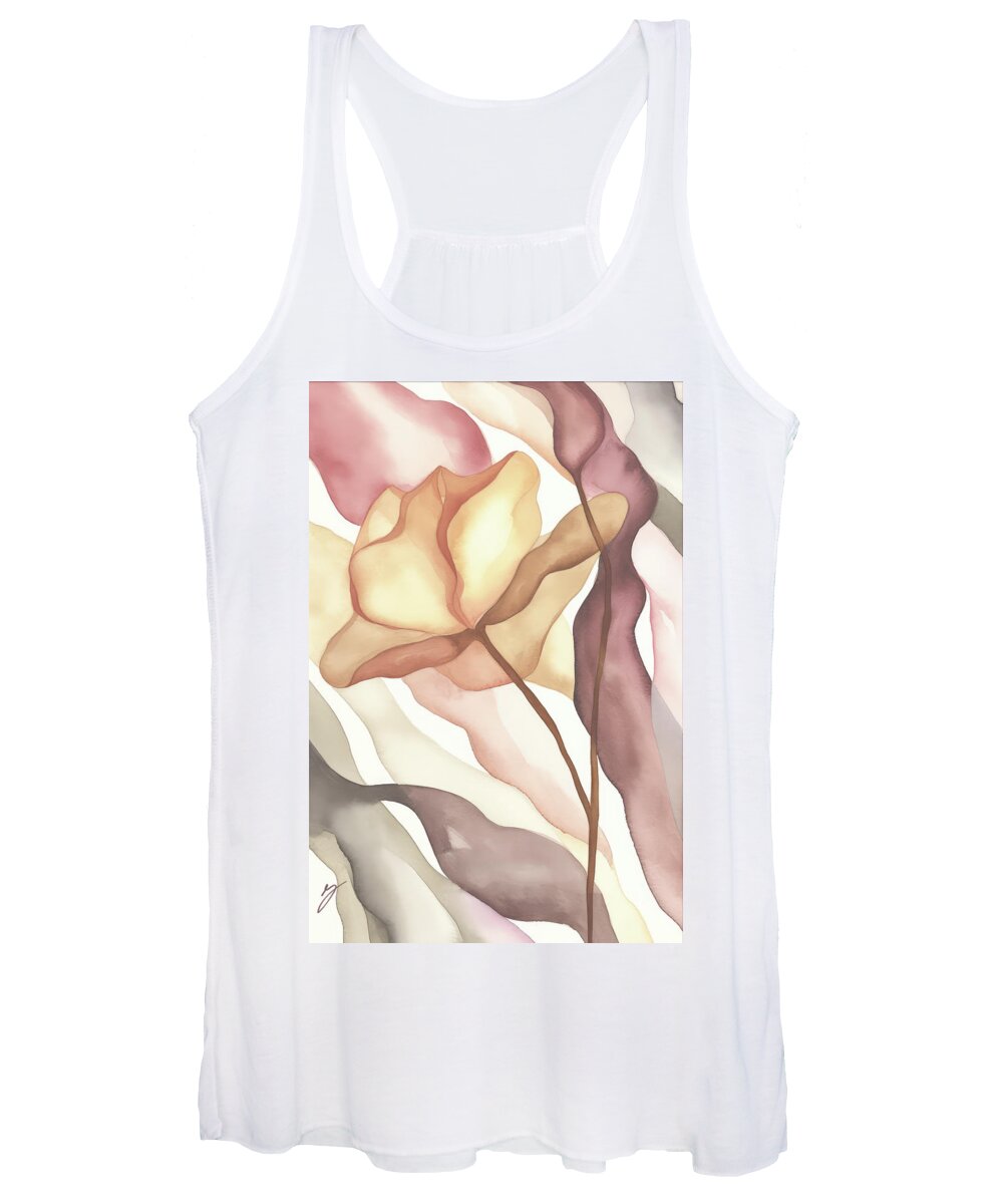 Abstract Women's Tank Top featuring the painting The Art of Serenity by Greg Collins