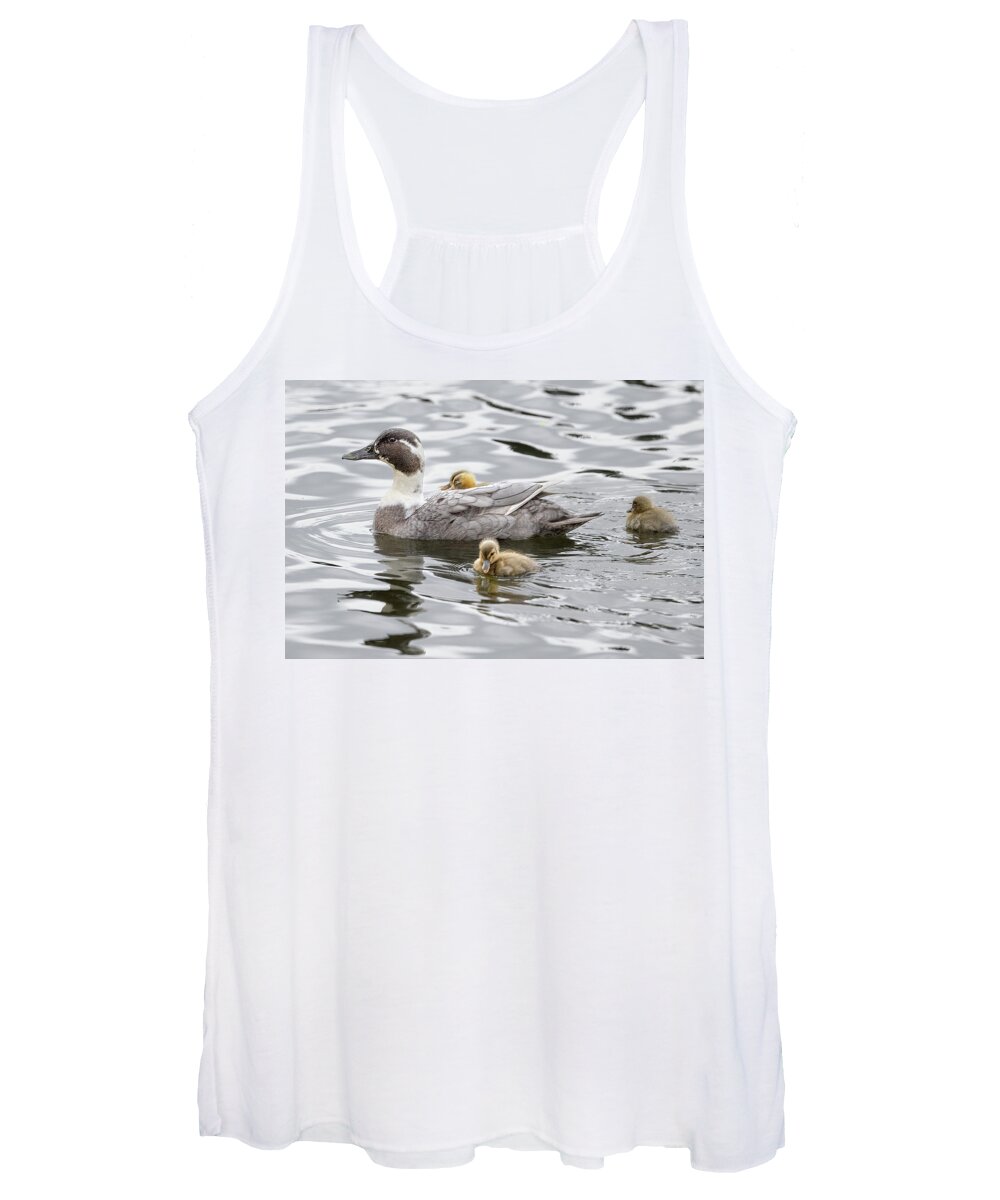 Ducks Women's Tank Top featuring the photograph The Little Ones by Jerry Cahill