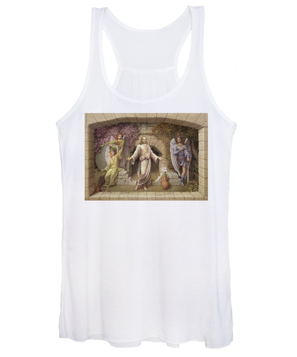 Christian Art Women's Tank Top featuring the painting The Resurrection by Kurt Wenner