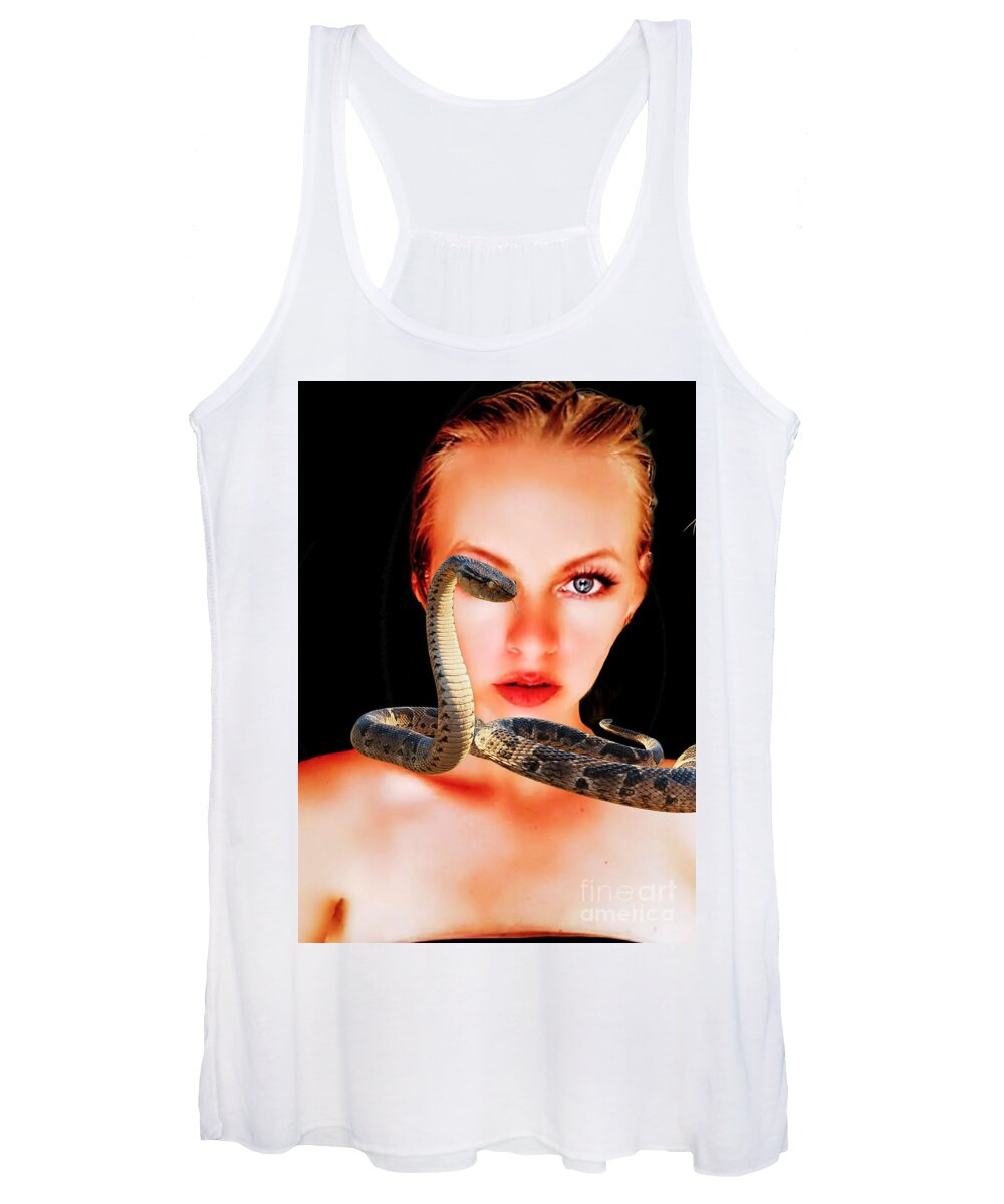 Snakes Women's Tank Top featuring the photograph The snake lady by Yvonne Padmos