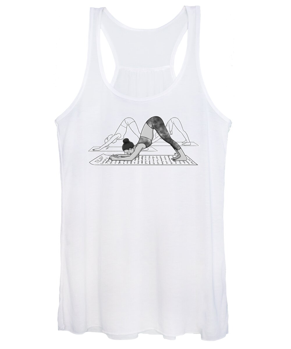 Captionless Women's Tank Top featuring the drawing To Do List by Lila Ash