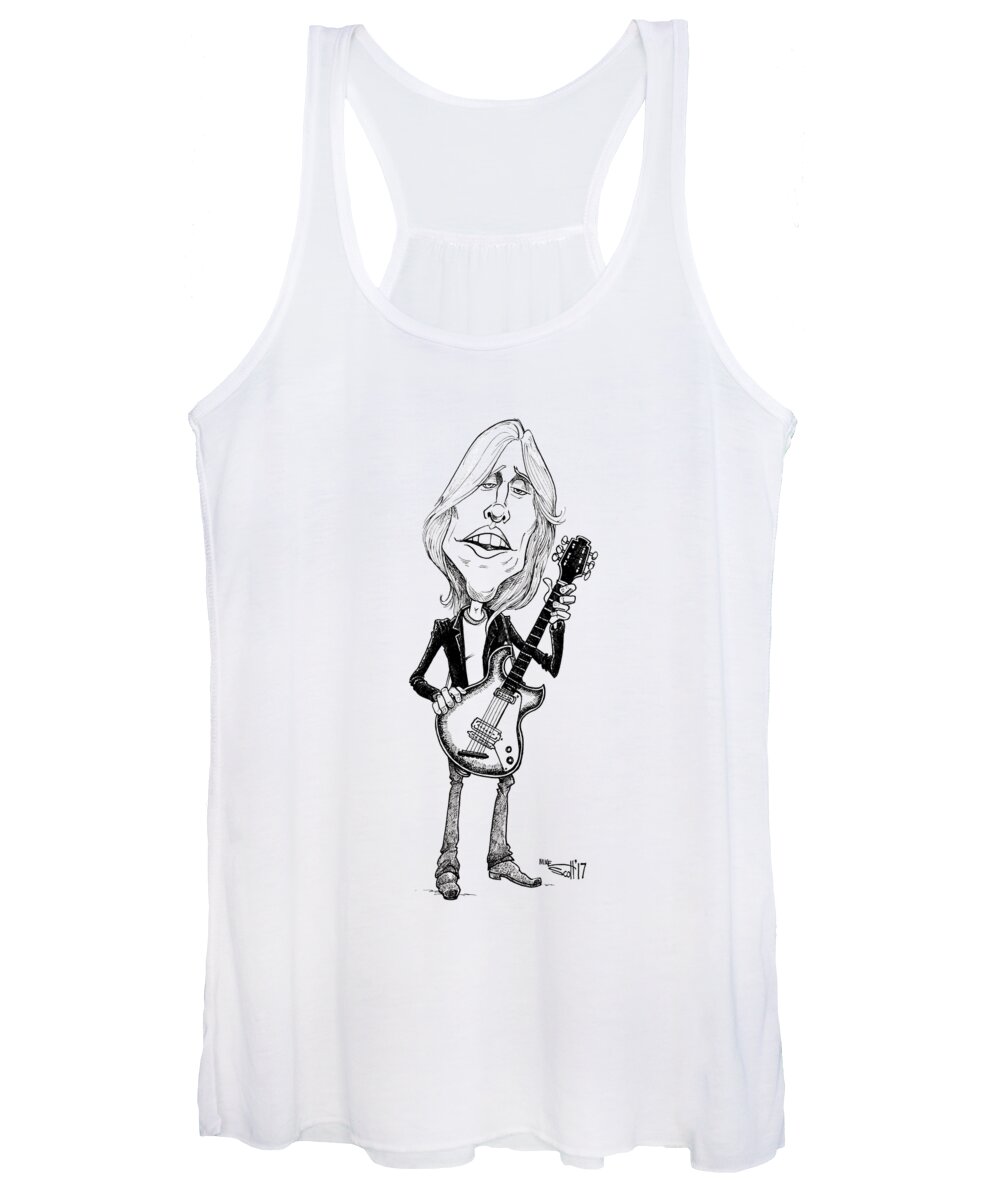 Mikescottdraws Women's Tank Top featuring the drawing Tom Petty by Mike Scott