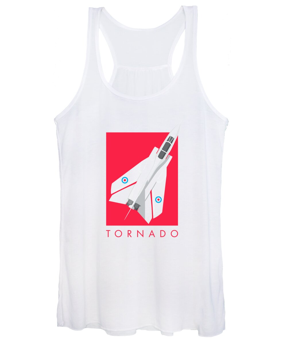 Aircraft Women's Tank Top featuring the digital art Tornado Swing Wing Jet - Crimson by Organic Synthesis