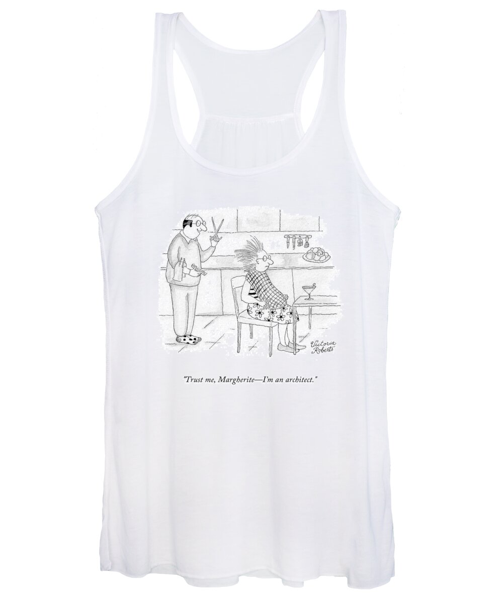 marguerite Women's Tank Top featuring the drawing Trust Me by Victoria Roberts
