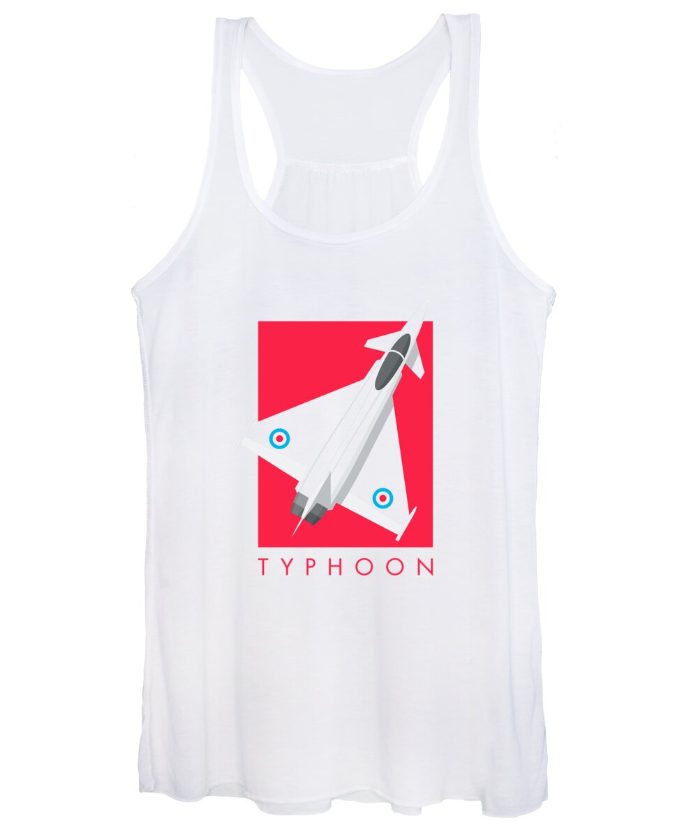 Eurofighter Women's Tank Top featuring the digital art Typhoon Jet Fighter Aircraft - Crimson by Organic Synthesis