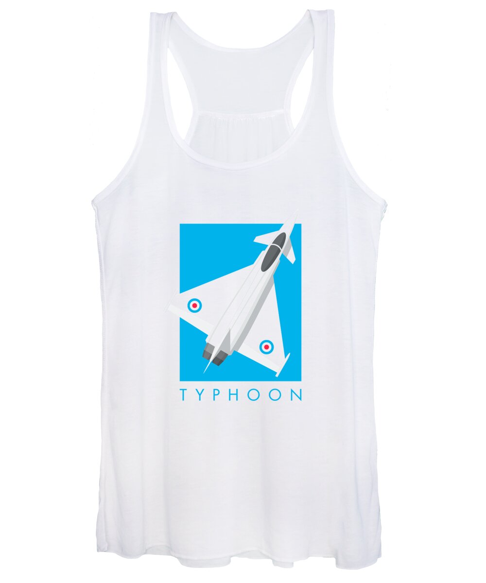 Eurofighter Women's Tank Top featuring the digital art Typhoon Jet Fighter Aircraft - Cyan by Organic Synthesis