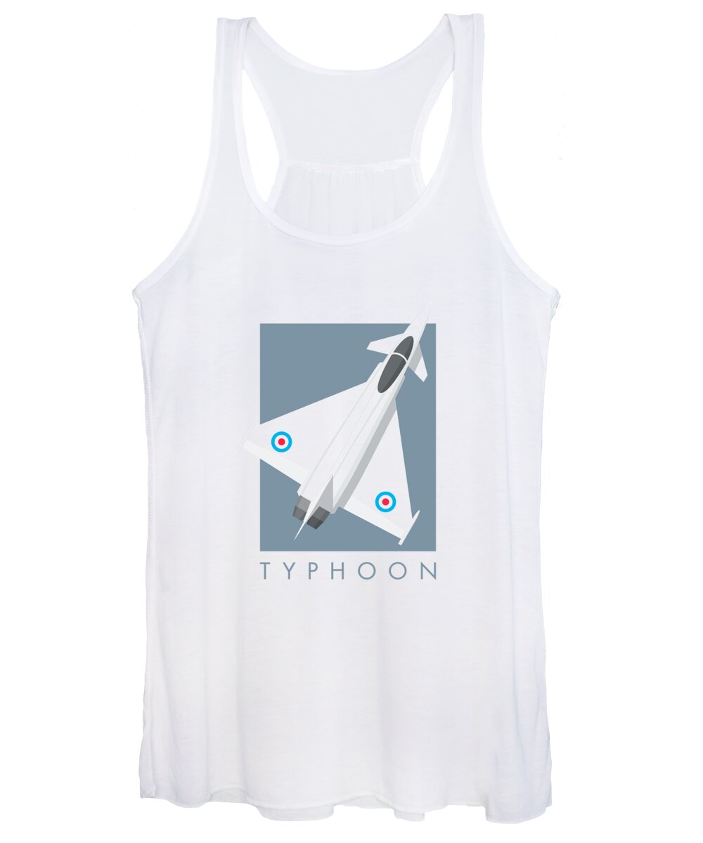 Typhoon Women's Tank Top featuring the digital art Typhoon Jet Fighter Aircraft - Slate by Organic Synthesis