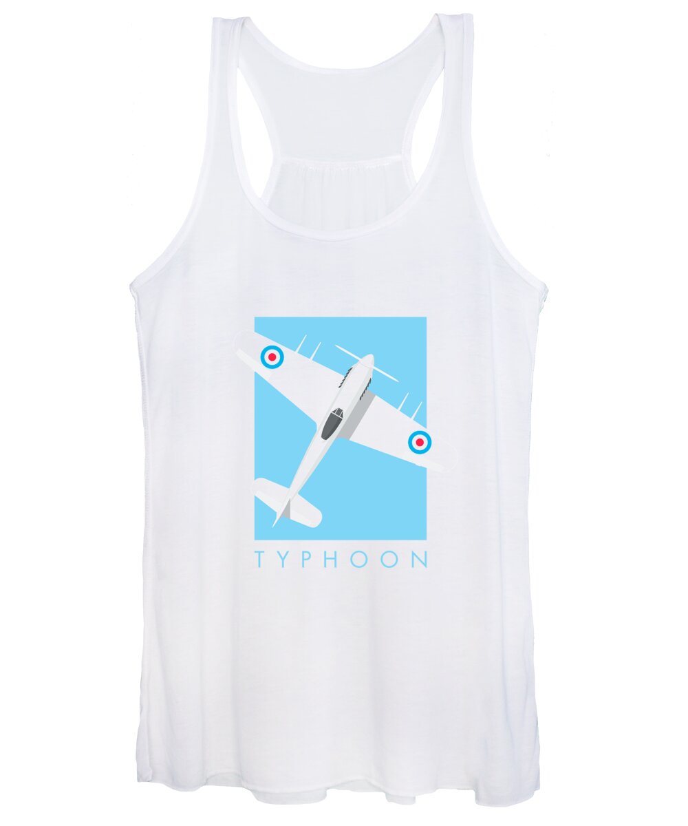 Aircraft Women's Tank Top featuring the digital art Typhoon WWII Fighter Aircraft - Sky by Organic Synthesis