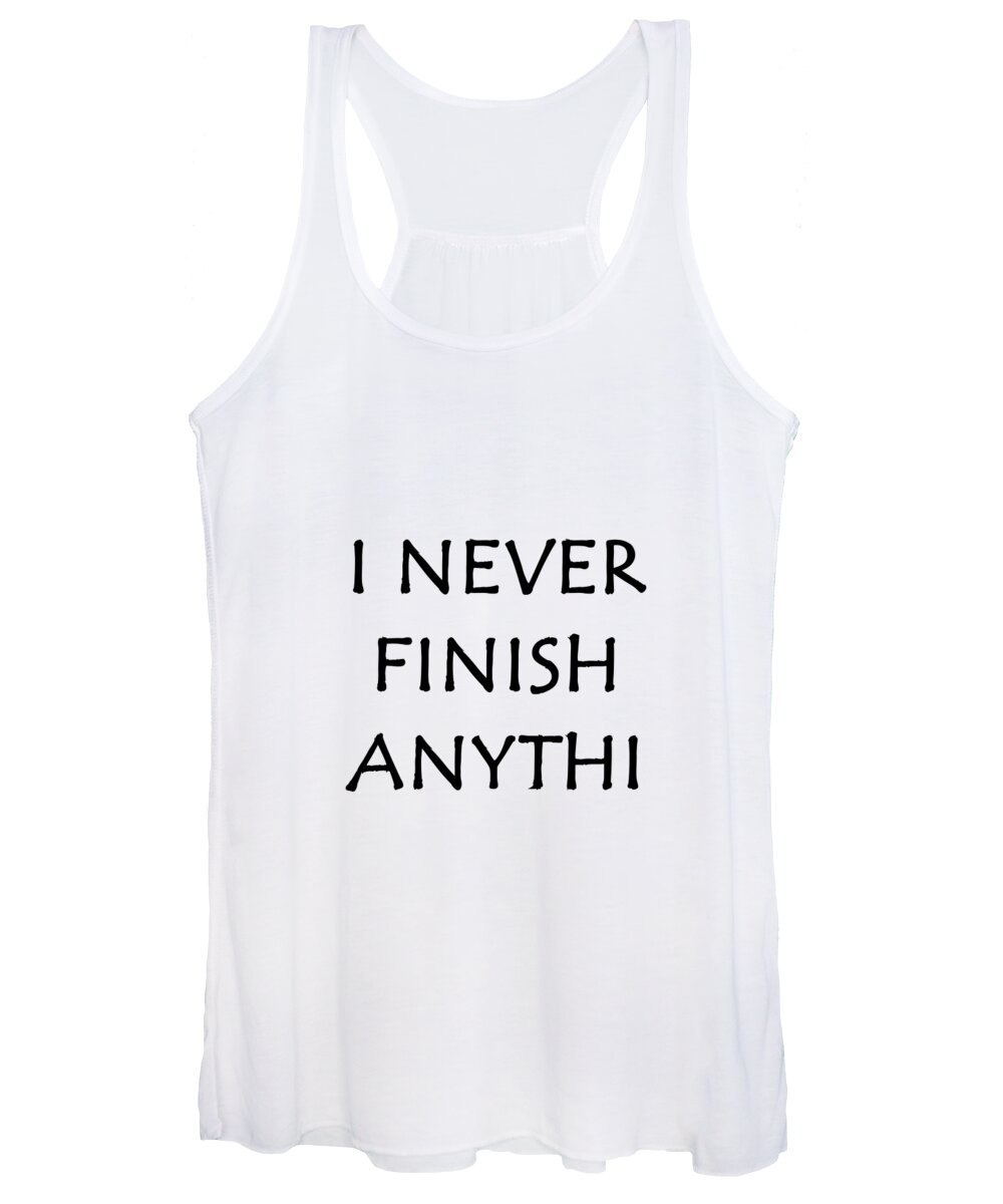 Richard Reeve Women's Tank Top featuring the digital art Unfinished Black Text by Richard Reeve