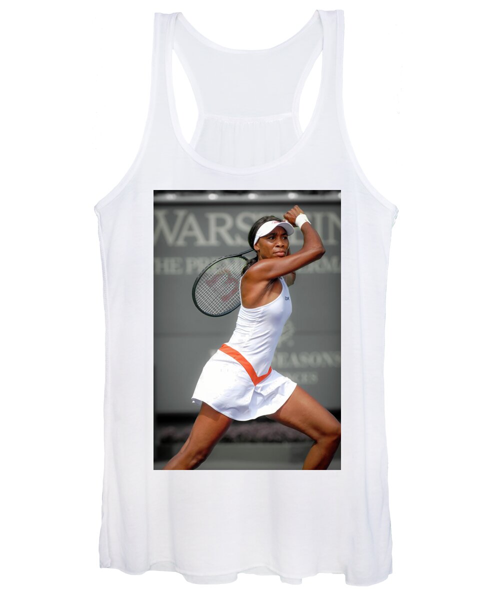 Venus Williams At The 2007 Sony Ericsson Ope In Miami Women's Tank Top featuring the photograph Venus Williams by Lou Novick