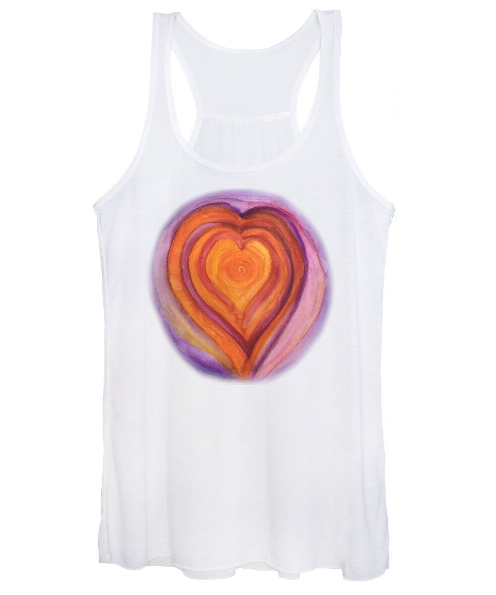 Vibrant Women's Tank Top featuring the painting Vibrant Hearts within Hearts  by Sandy Rakowitz